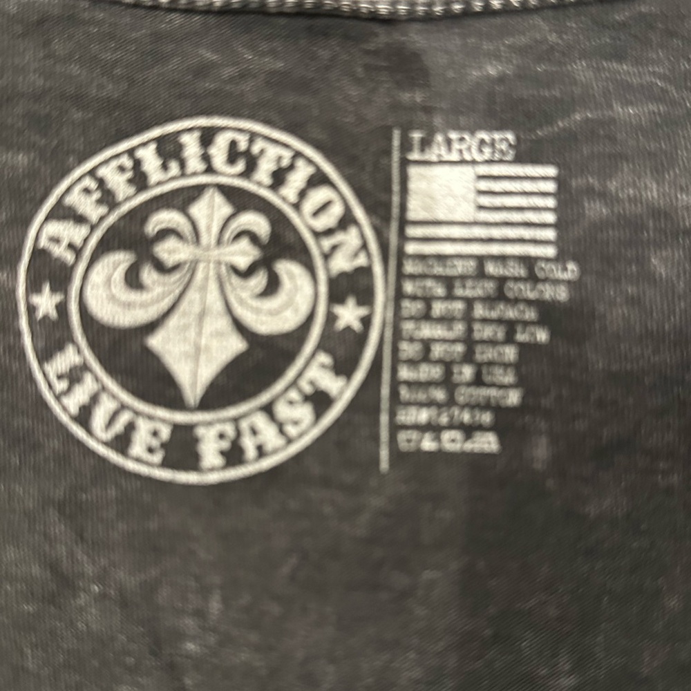 Affliction Charcoal and Black Embellished Tee - Picture 3 of 3